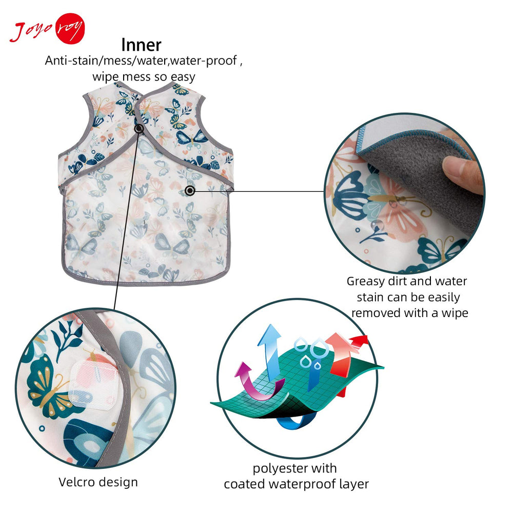 Joyo Roy bib velcro closure enables easy on-off for quick meals