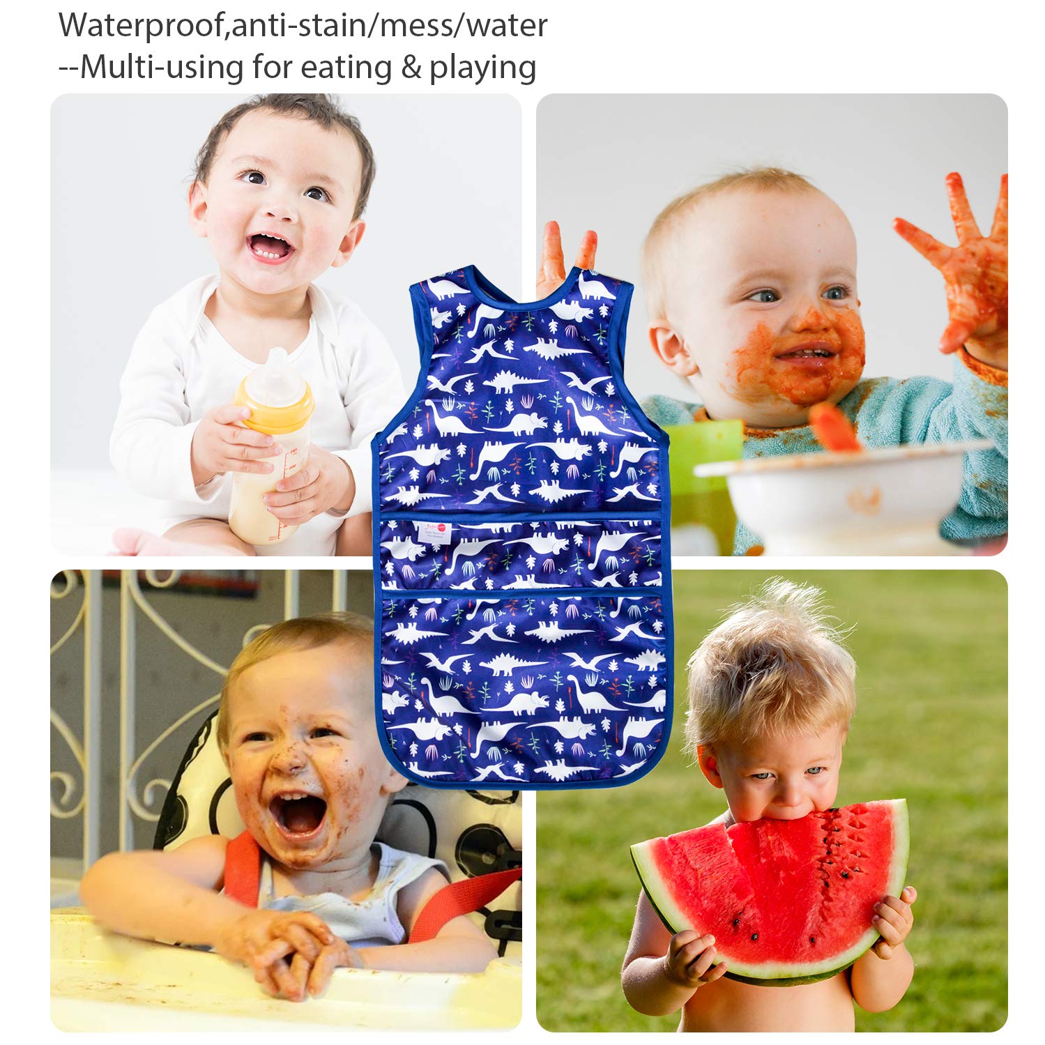 Joyo Roy reusable feeding apron supports mess-free meals for 2-4 year olds.