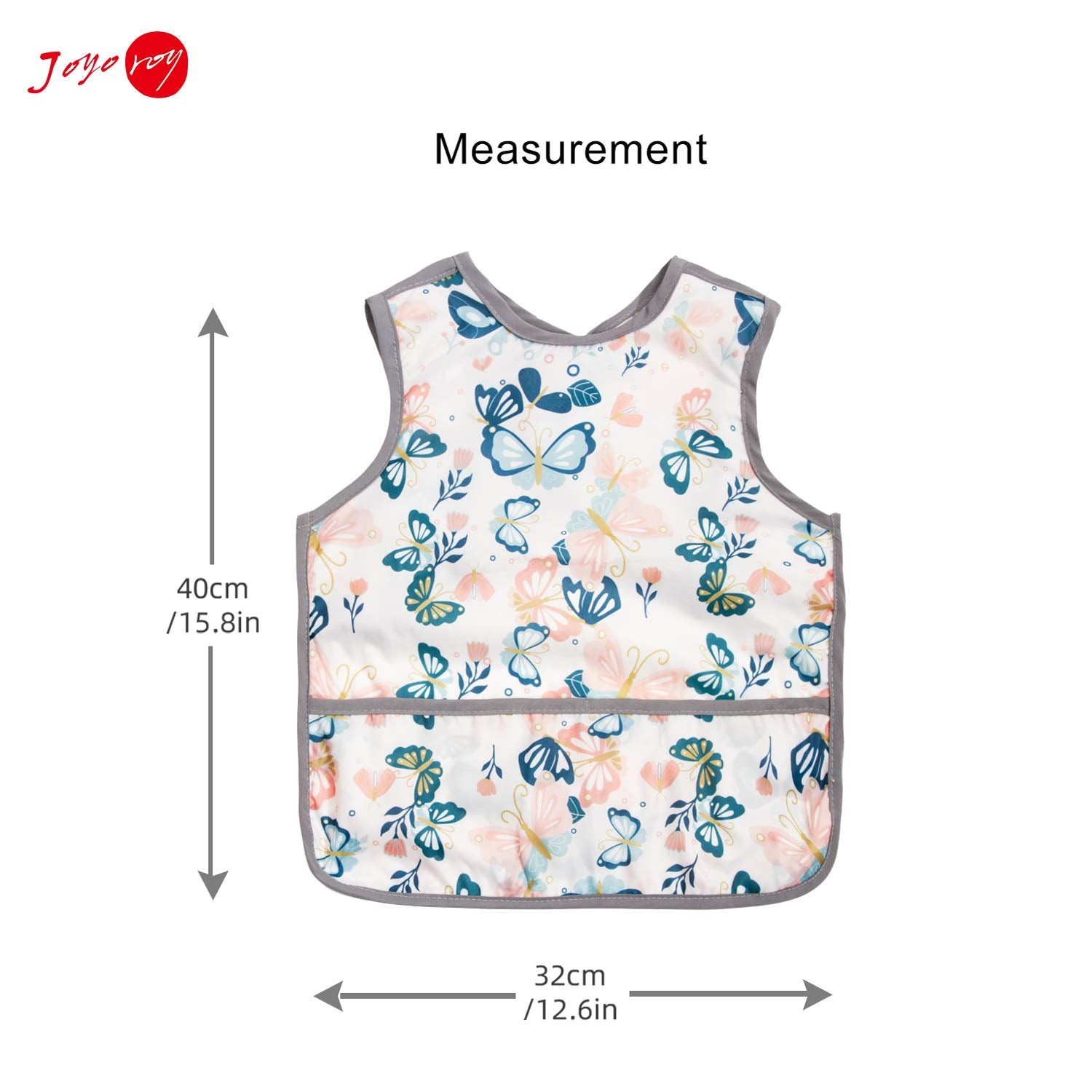 Joyo Roy sleeveless smock design allows comfortable toddler movement