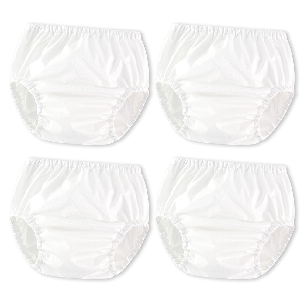 Joyo roy white diaper cover front view—soft, skin-friendly fabric for toddlers.