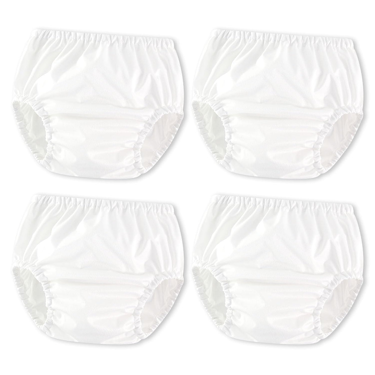 Joyo roy white diaper cover front view—soft, skin-friendly fabric for toddlers.