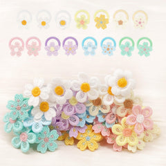 JOYOYO 30PCS flower hair ties in a clear box for organized daily styling