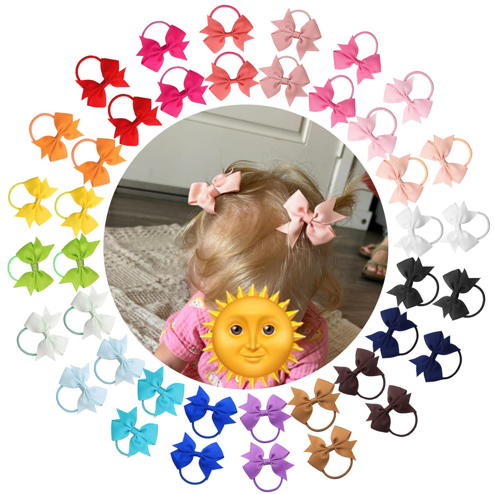 JOYOYO 40Pcs baby bows pack with vibrant colors for easy daily outfits