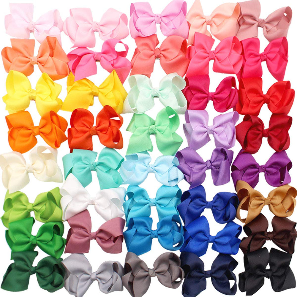 JOYOYO 40Pcs color hair bows with clips for quick daily styling