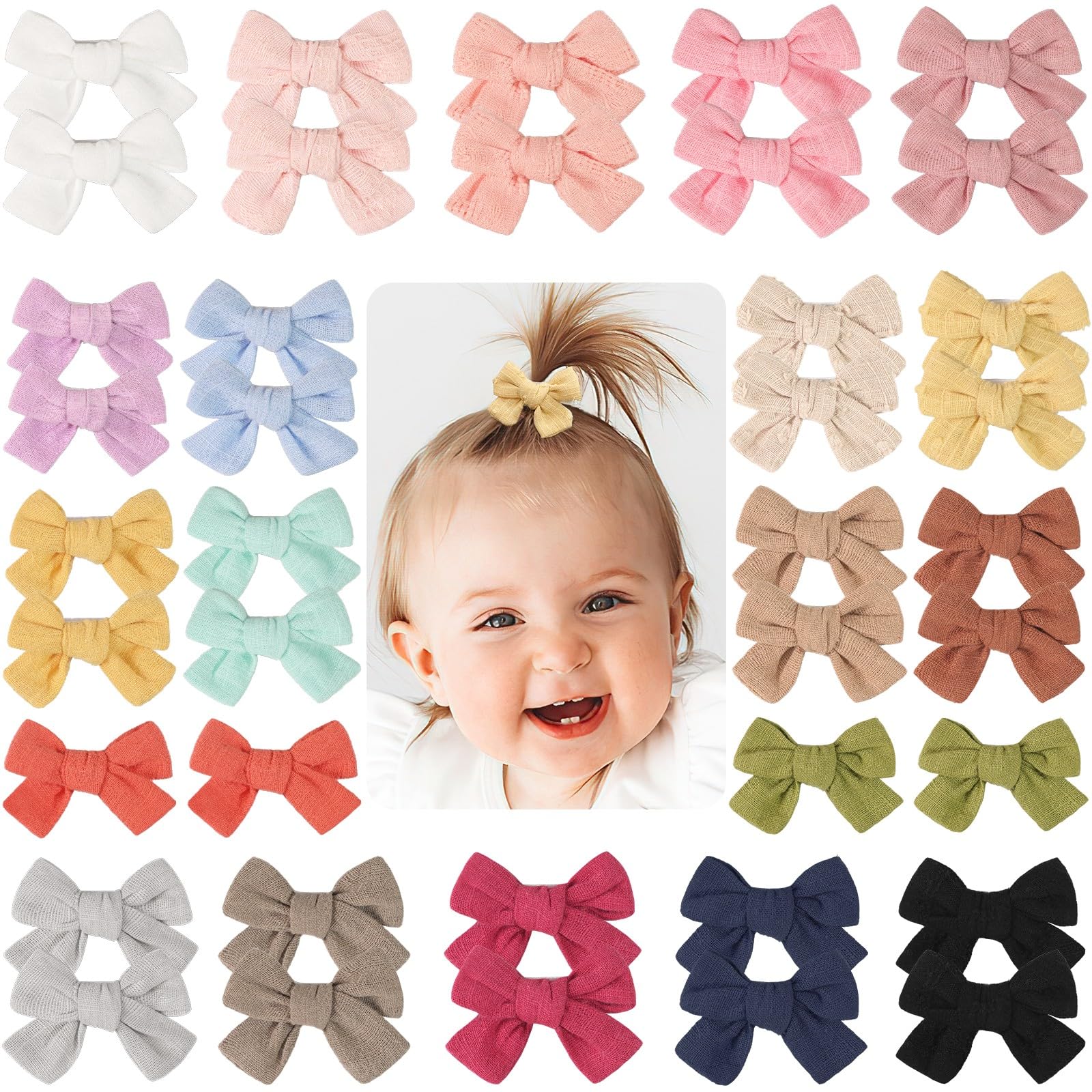 JOYOYO baby bows collection in vibrant colors for versatile outfits.