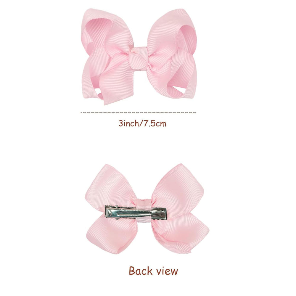 JOYOYO baby girls hair bows close-up shows grosgrain texture.