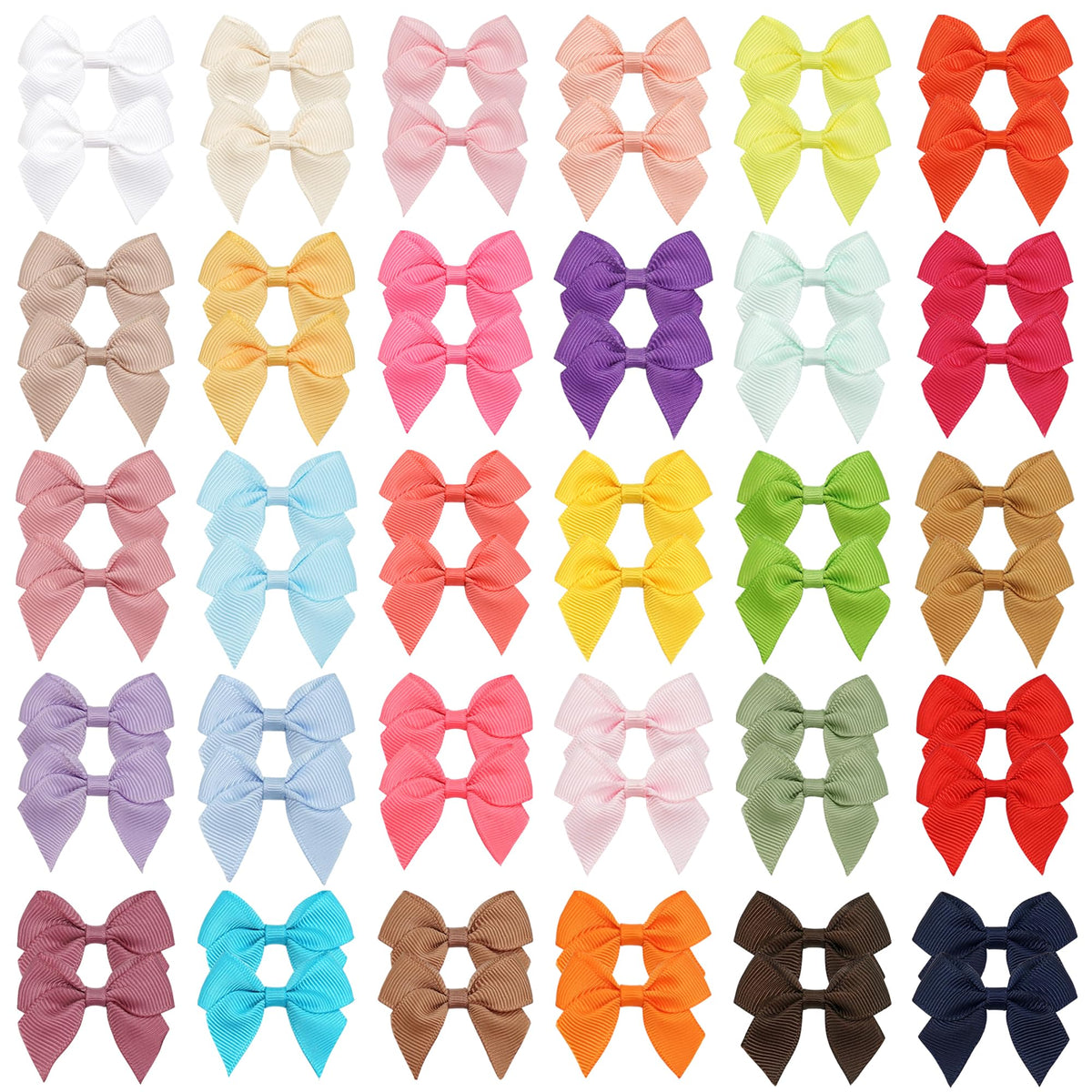 Joyoyo baby hair bows with alligator clips packshot, pastel colors, secure all-day wear.