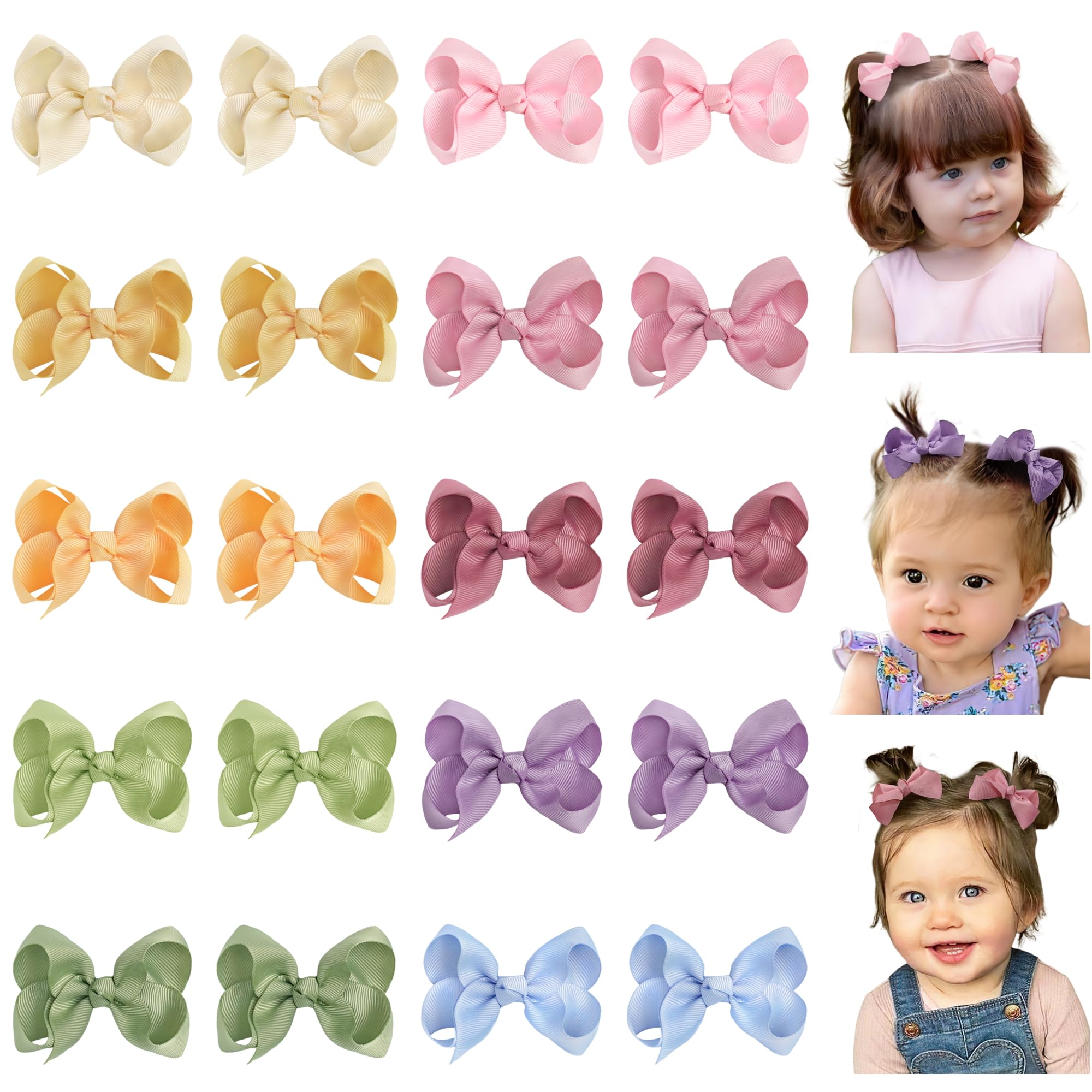 JOYOYO baby hair bows with grosgrain ribbon and clip for daily wear