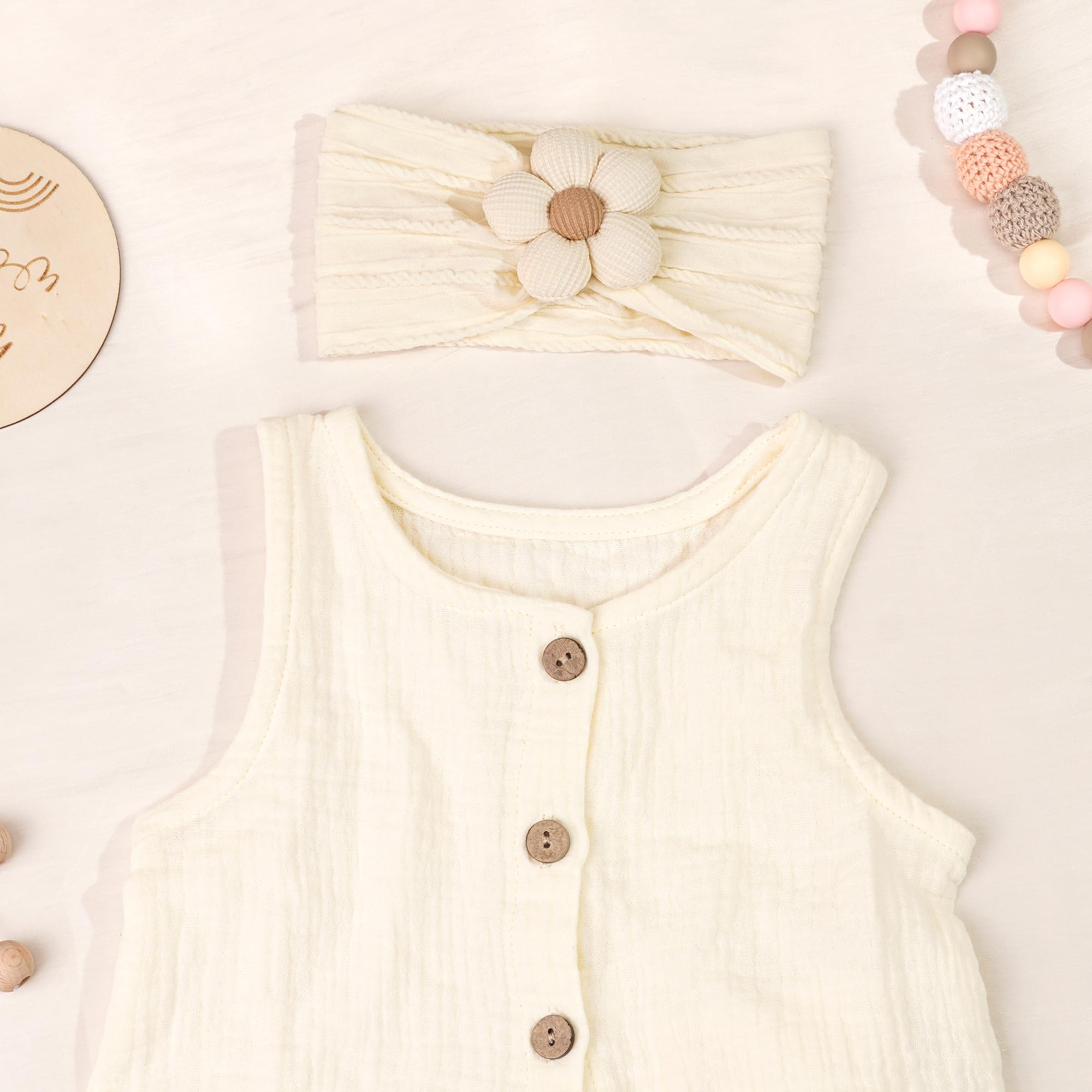 JOYOYO beige flower headband provides soft comfort and longevity