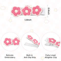 JOYOYO embroidery flower clip set in multiple colors for versatile outfits.