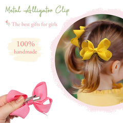 JOYOYO grosgrain ribbon bows showcase bright colors for school outfits.