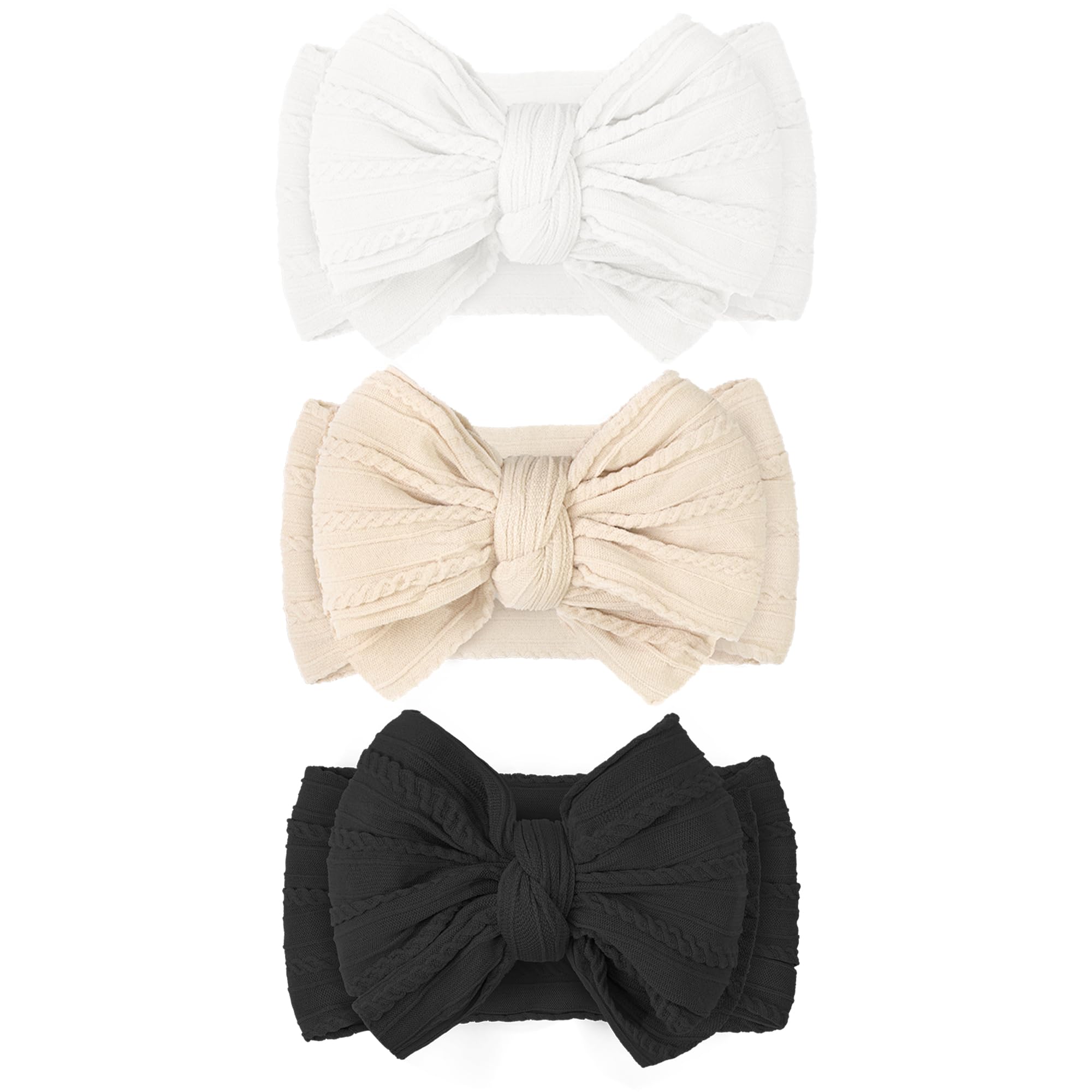 JOYOYO soft cotton double-bow headband white offers gentle comfort and keeps hair away from the face.