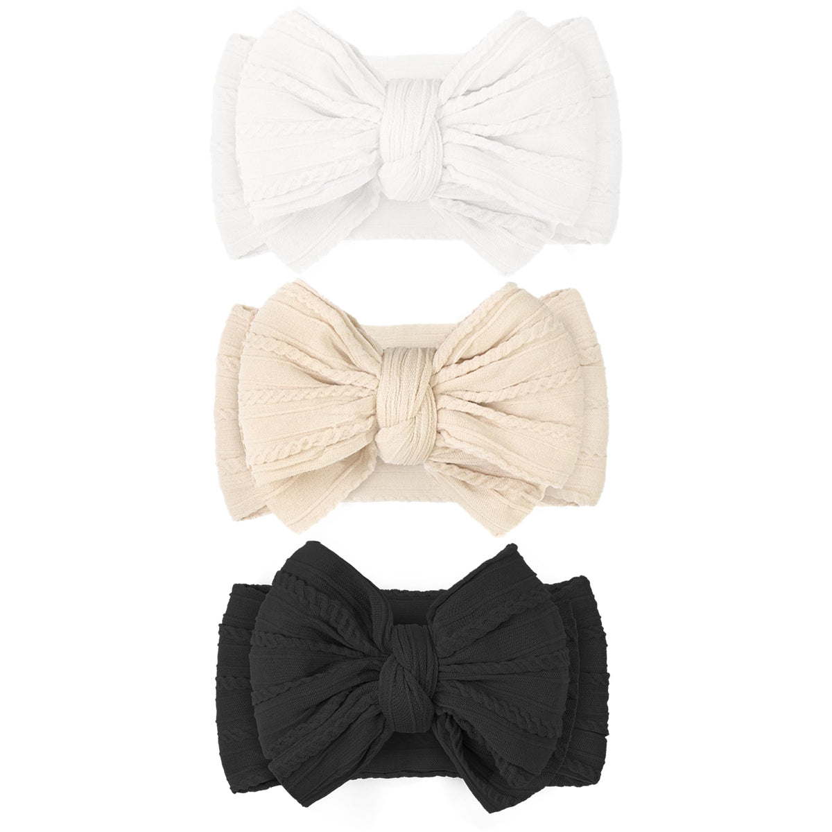 JOYOYO soft cotton double-bow headband white offers gentle comfort and keeps hair away from the face.
