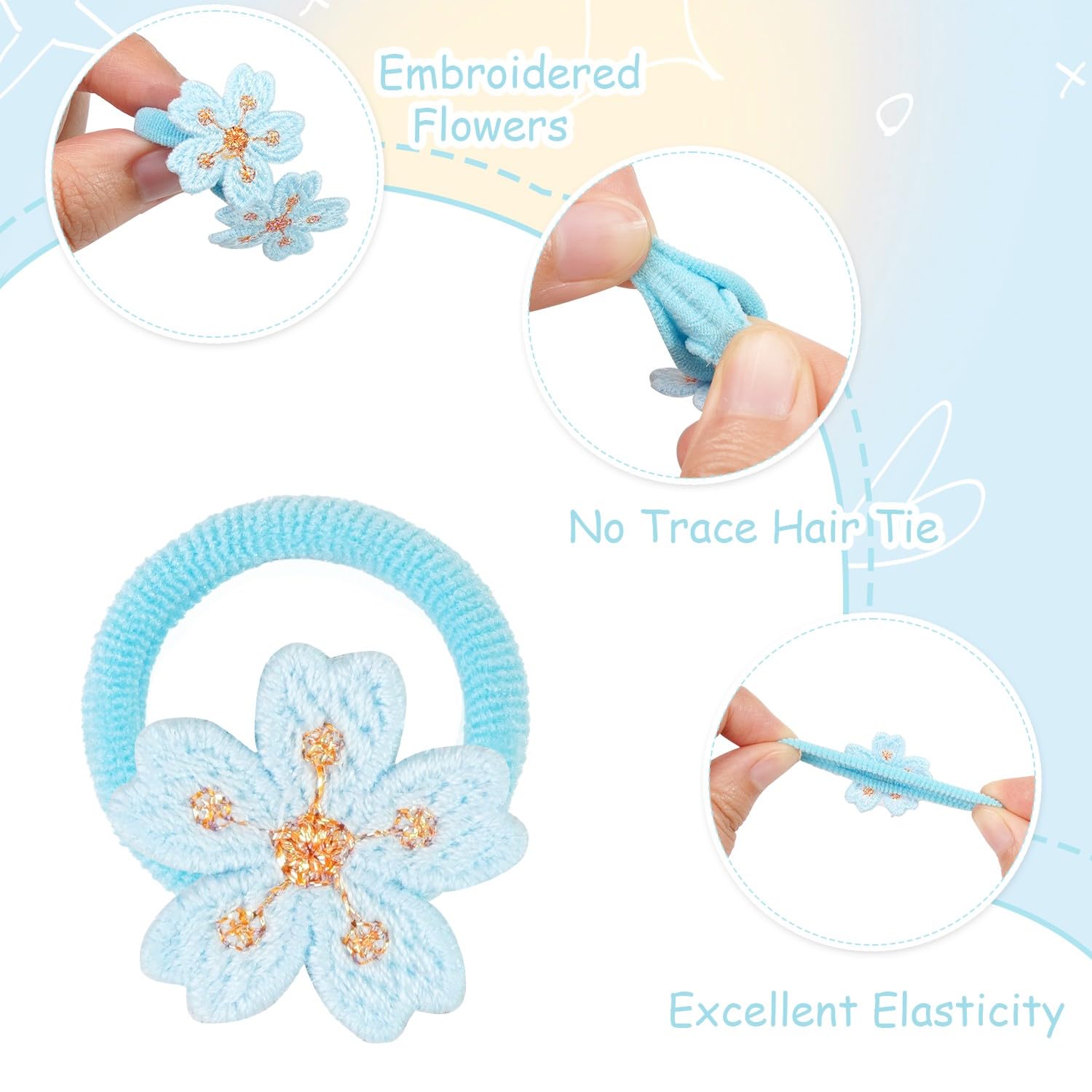 JOYOYO soft non-marking leather bands protect delicate baby hair