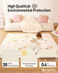 Joypony Baby Play Mat 120x120 cm provides ample space for crawling and play.