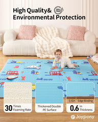 Joypony baby play mat anti-slip surface keeps little climbers safer during first steps.