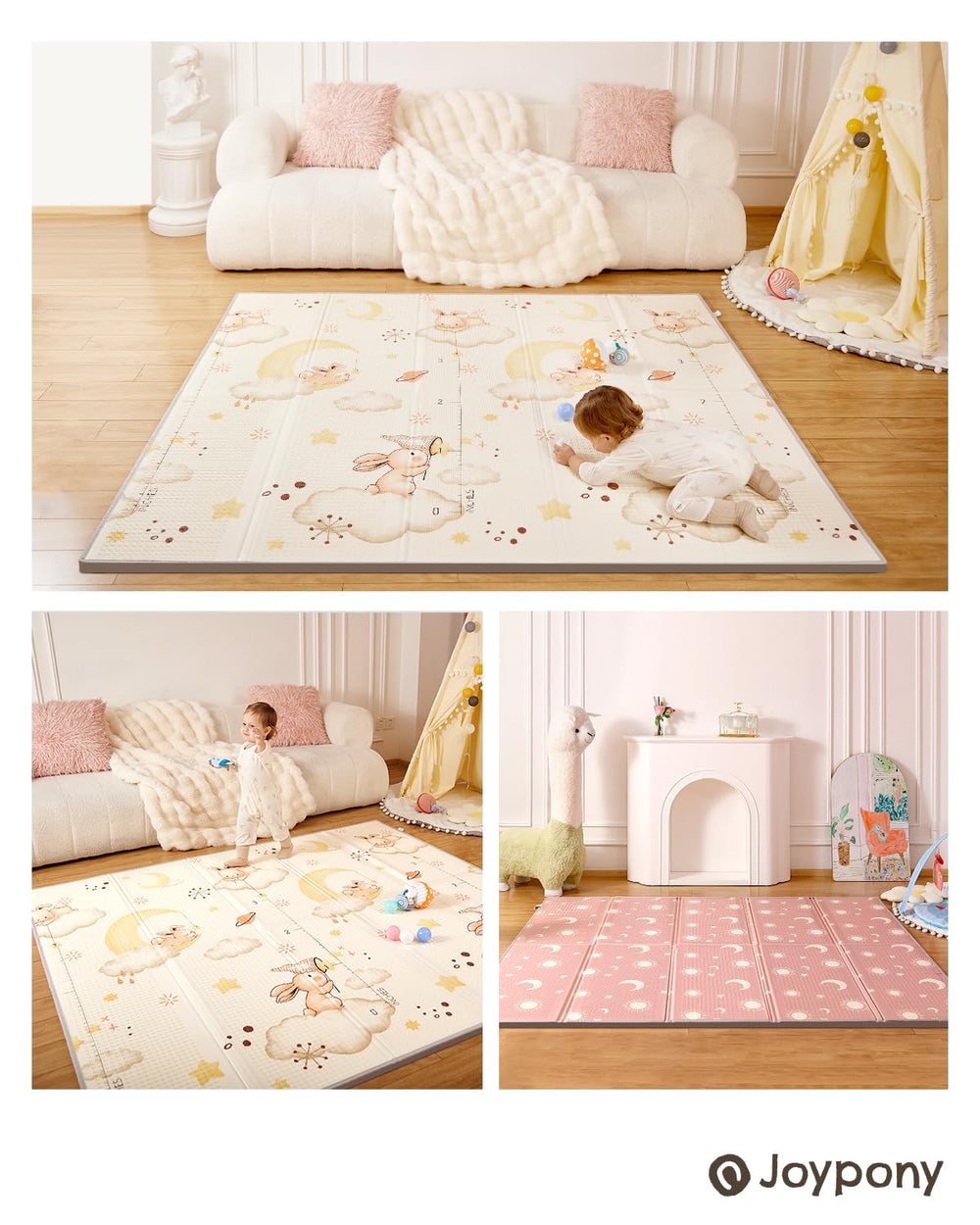 Joypony Baby Play Mat carry bag included for tidy storage and transport.