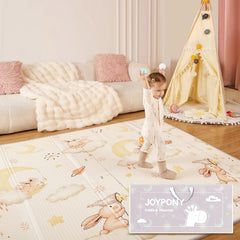 Joypony Baby Play Mat folded for travel, easy to carry and store for on-the-go play.