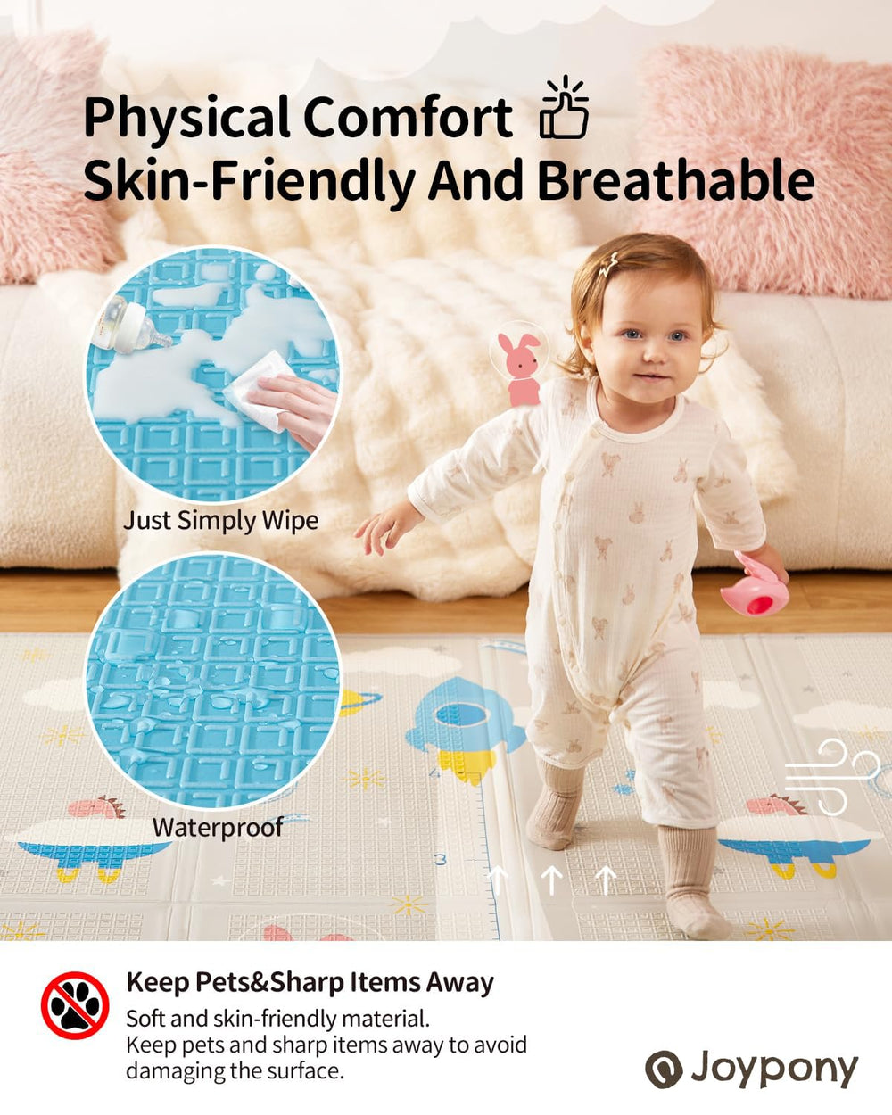Joypony baby play mat includes portable carry bag for on the go
