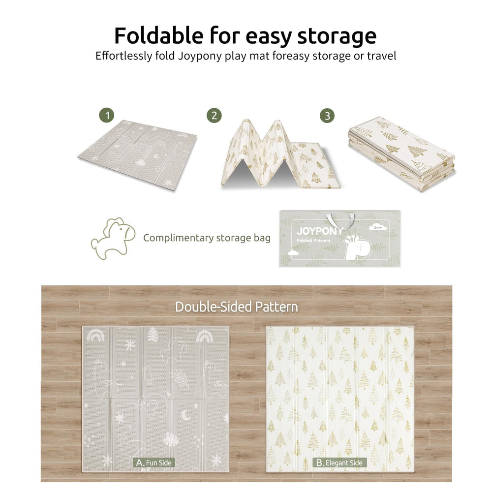 Joypony baby play mat spacious 120x120 cm area invites rolling, crawling and independent play.