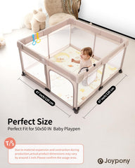 Joypony Baby Play Mat waterproof surface enables quick cleanup after spills.