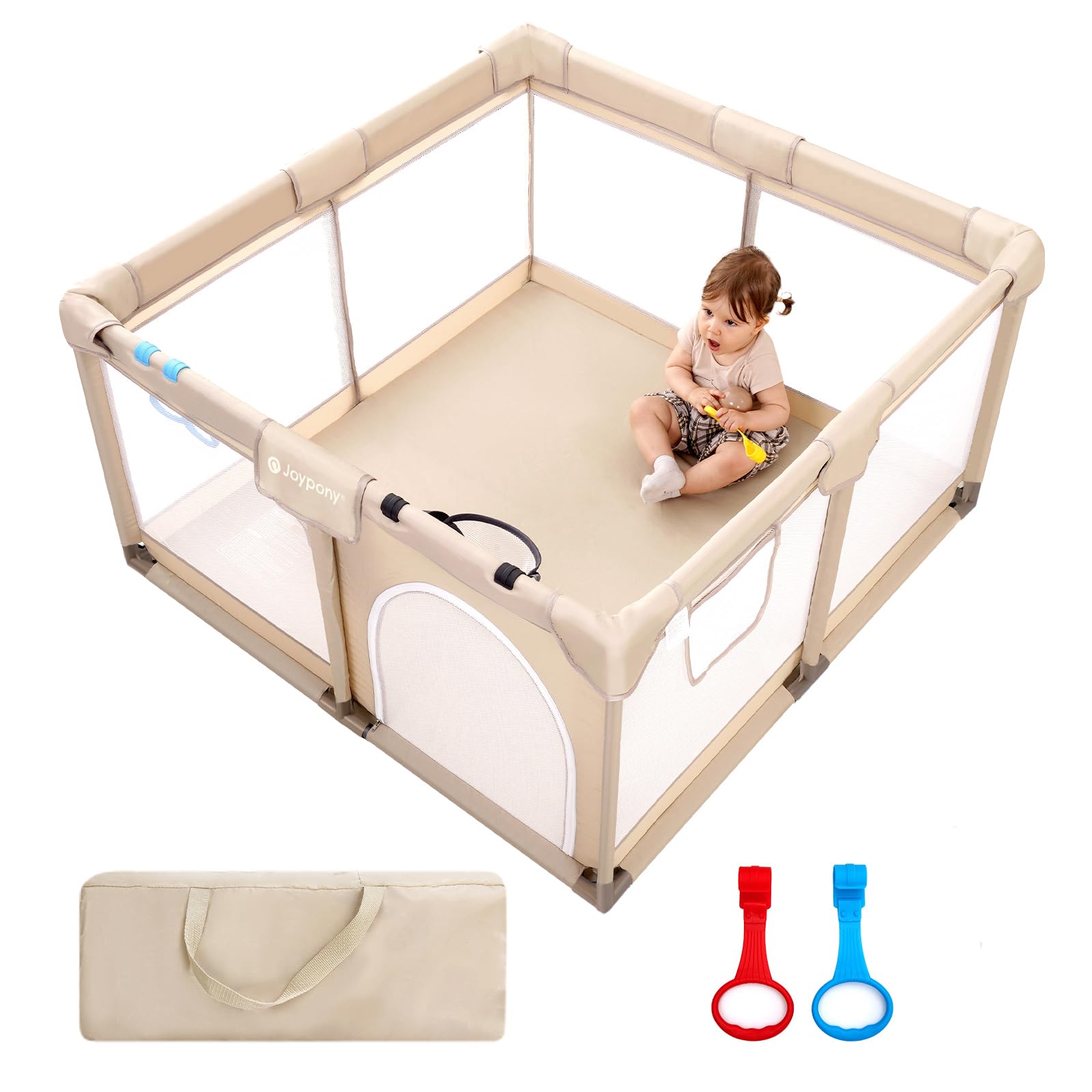 Joypony baby playpen assembly demonstrates easy setup in minutes for busy families.