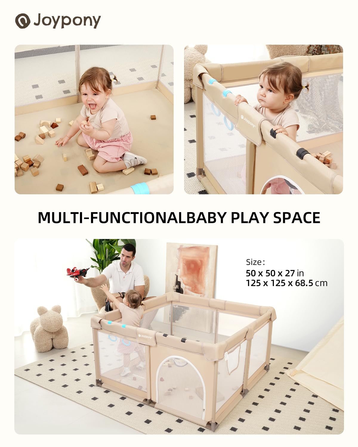 Joypony durable iron frame improves long-term stability during daily use.
