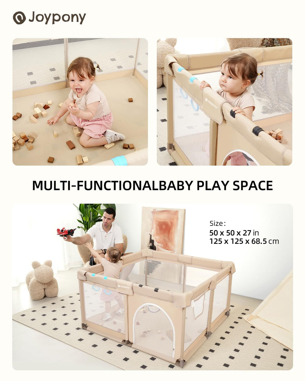 Joypony durable iron frame improves long-term stability during daily use.