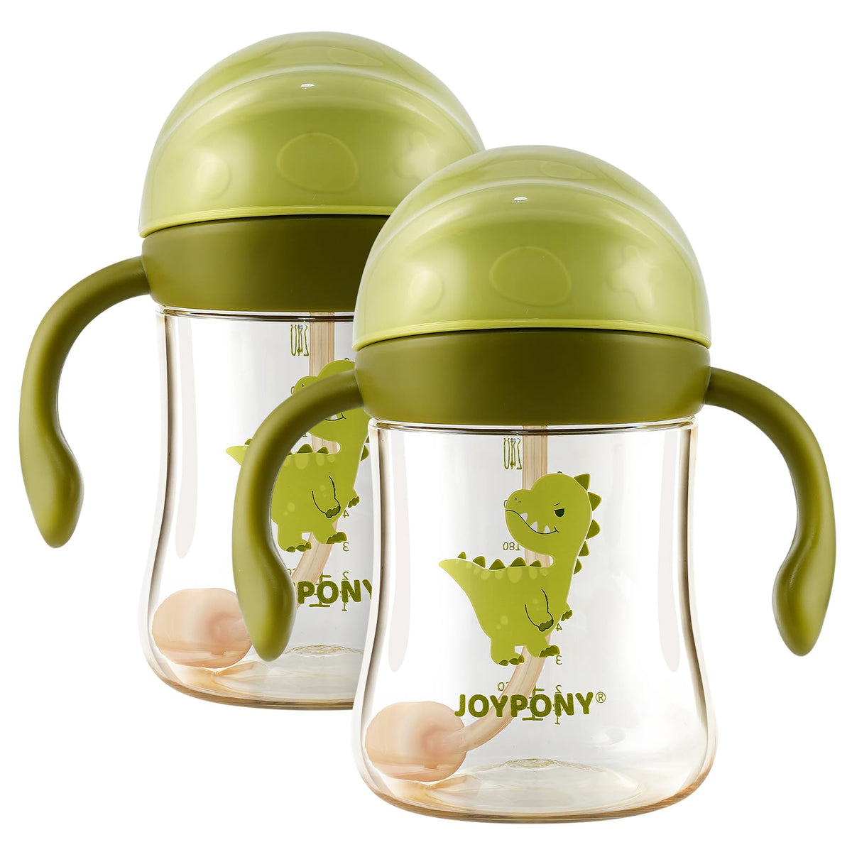 Joypony sippy cup green anti-spill lid enables mess-free sipping on the go