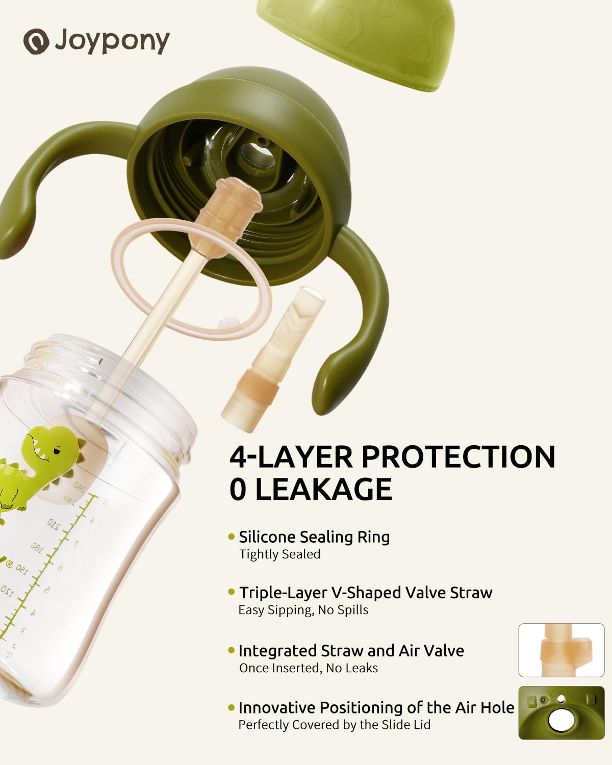 Joypony sippy cup green silicone straws offer gum-friendly sipping with replaceable parts