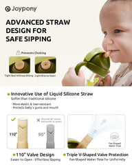 Joypony sippy cup green toddler handles promote confident grip for small hands