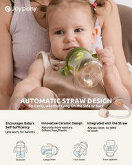 Joypony sippy cup green wide-neck design simplifies cleaning and everyday use