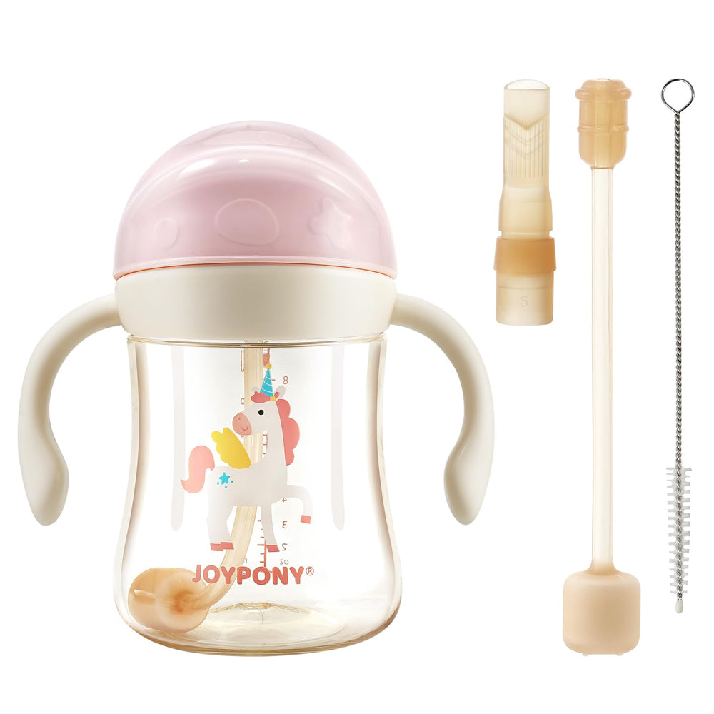 Joypony Sippy Cup pink durability highlights PPSU strength for busy toddlers.