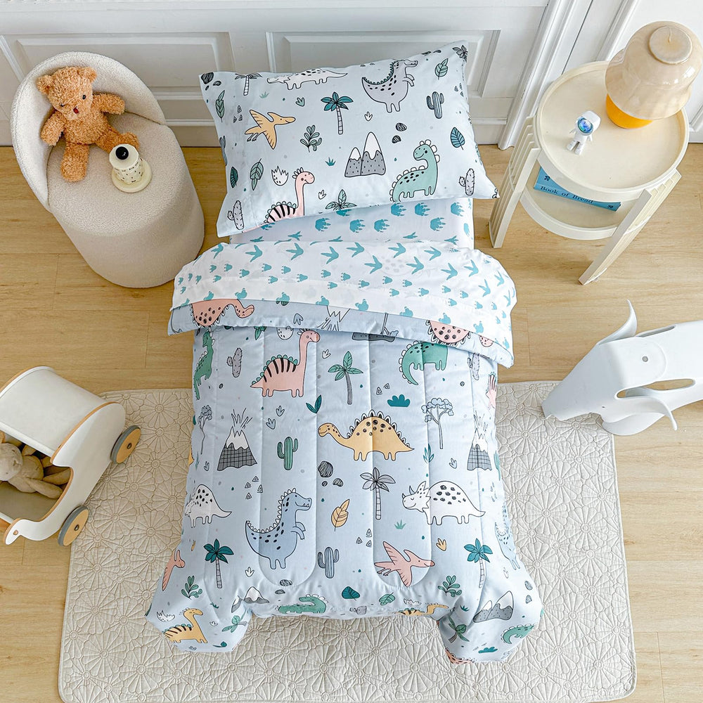 Joyreap dinosaur bedding set fitted sheet with snug fit for toddler beds