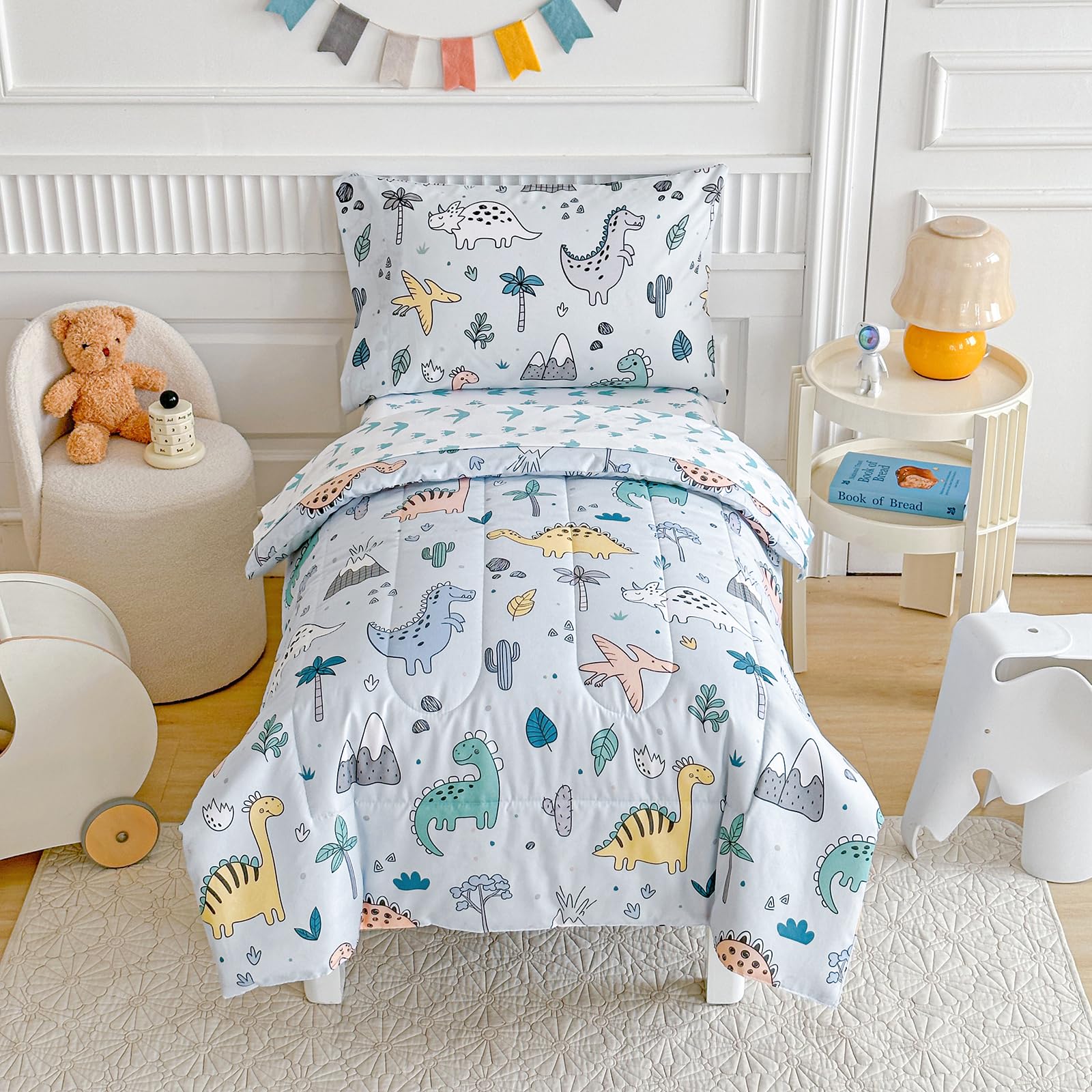 Joyreap dinosaur bedding set soft comforter for cozy toddler nights and gentle sleep