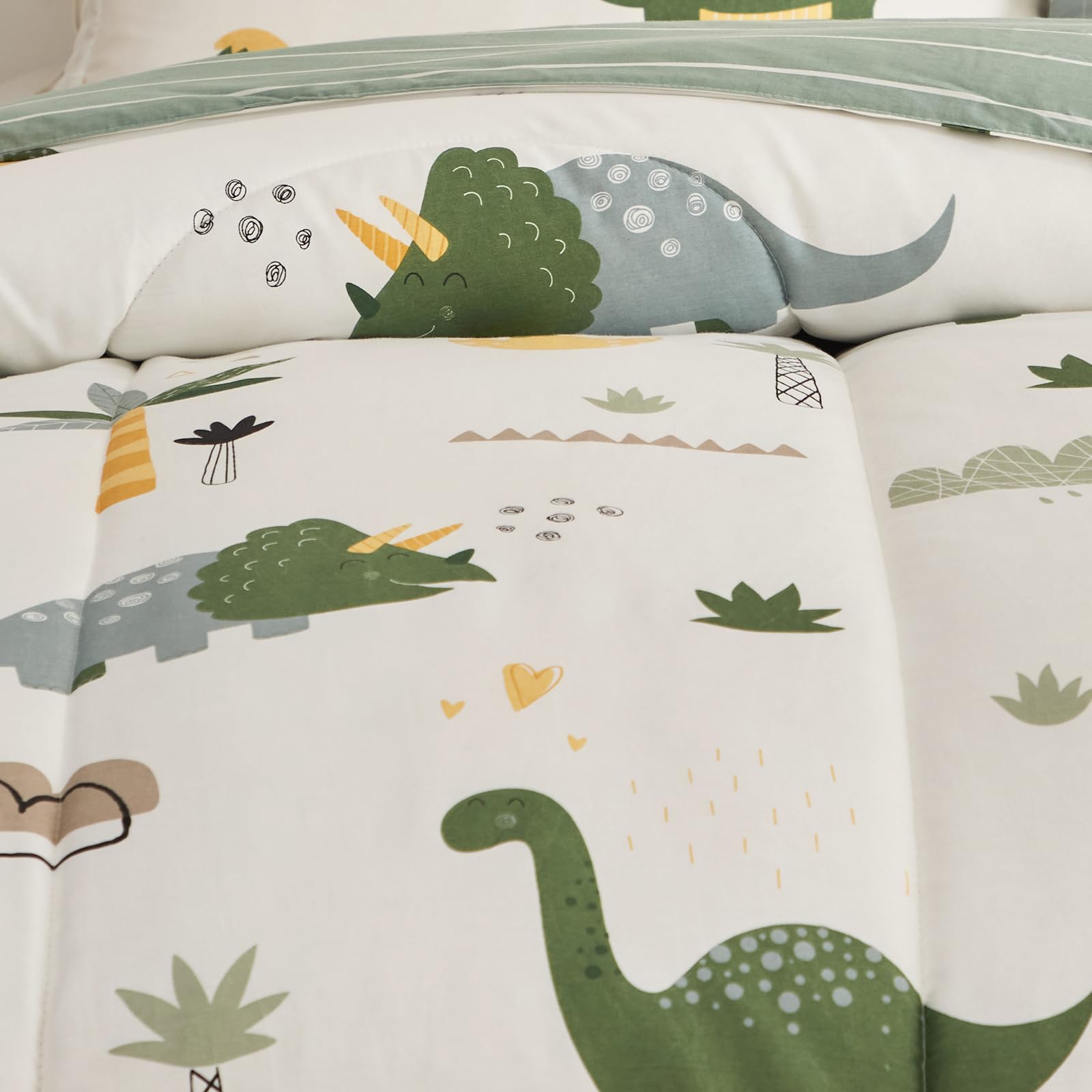 Joyreap dinosaur toddler bedding fitted sheet ensures snug fit on standard beds.