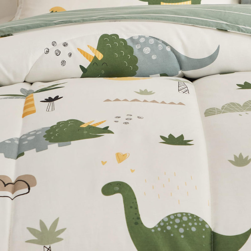Joyreap dinosaur toddler bedding fitted sheet ensures snug fit on standard beds.