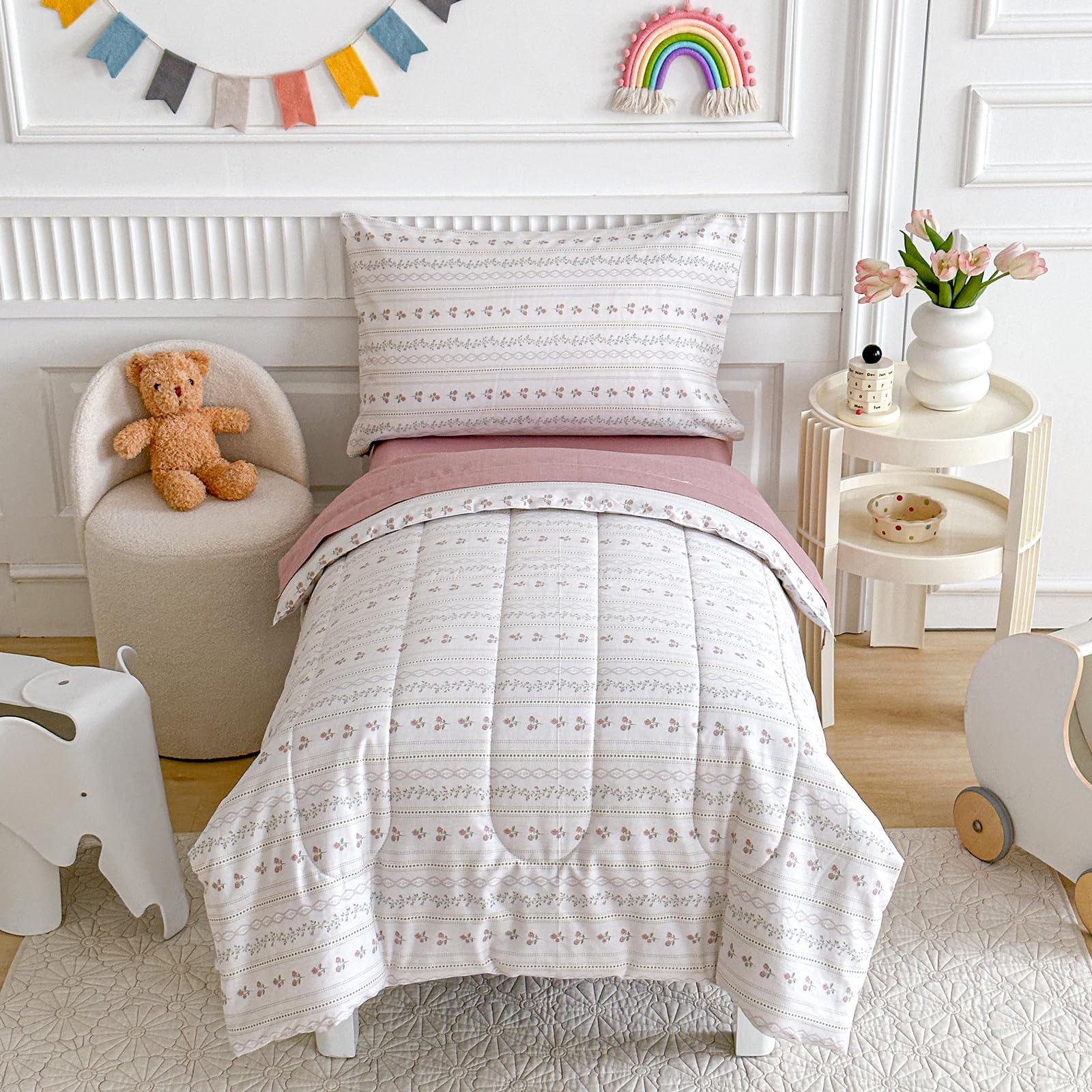 Joyreap fitted bottom sheet - snug 28x52x8 fit with breathable cotton