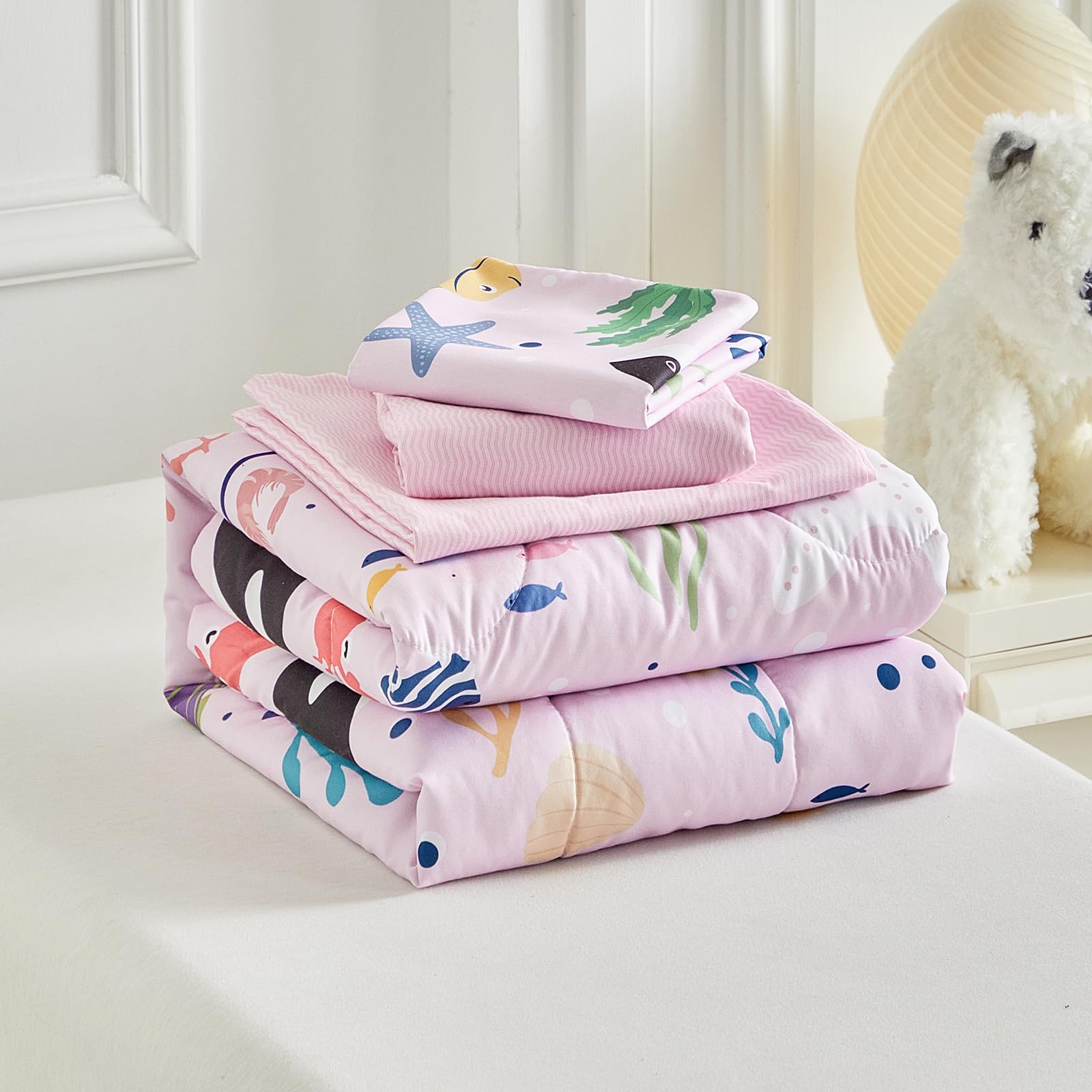 Joyreap ocean-theme toddler fitted sheet fits standard toddler bed snugly
