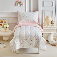 Joyreap polka-dots pink-white reversible pillowcase enables gentle, easy-care rest.