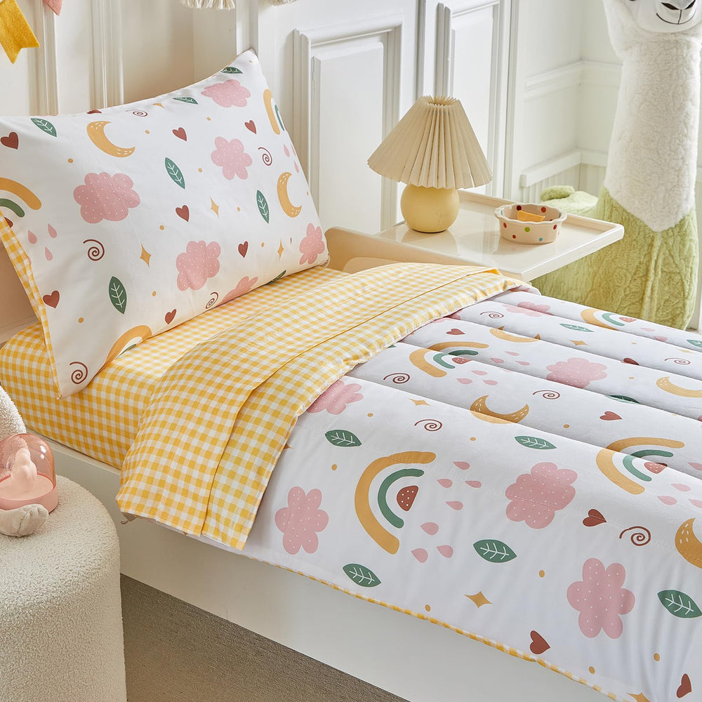 Joyreap toddler bedding reversible design captures kids curiosity and two cheerful looks