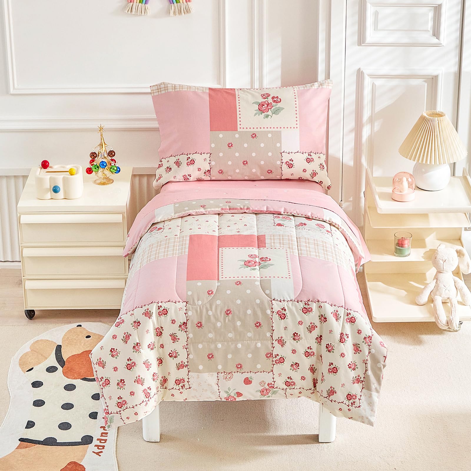 Joyreap flat sheet in pink plaid provides breathable comfort