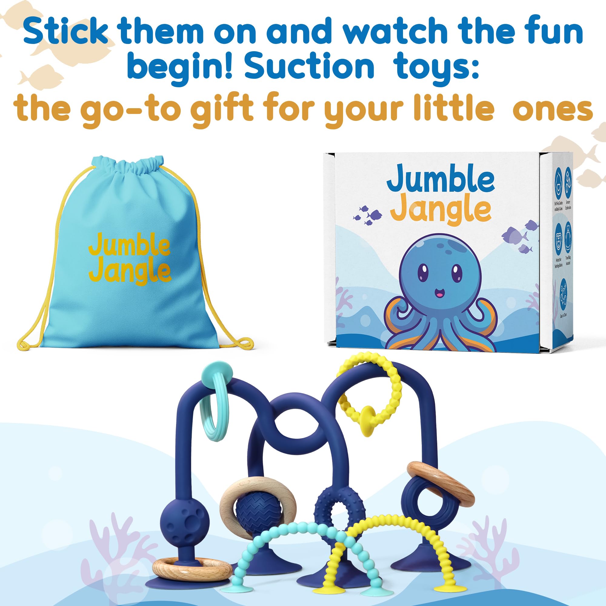 JoySprout Jumble Jangle soft textures invite tactile exploration and fine motor play.