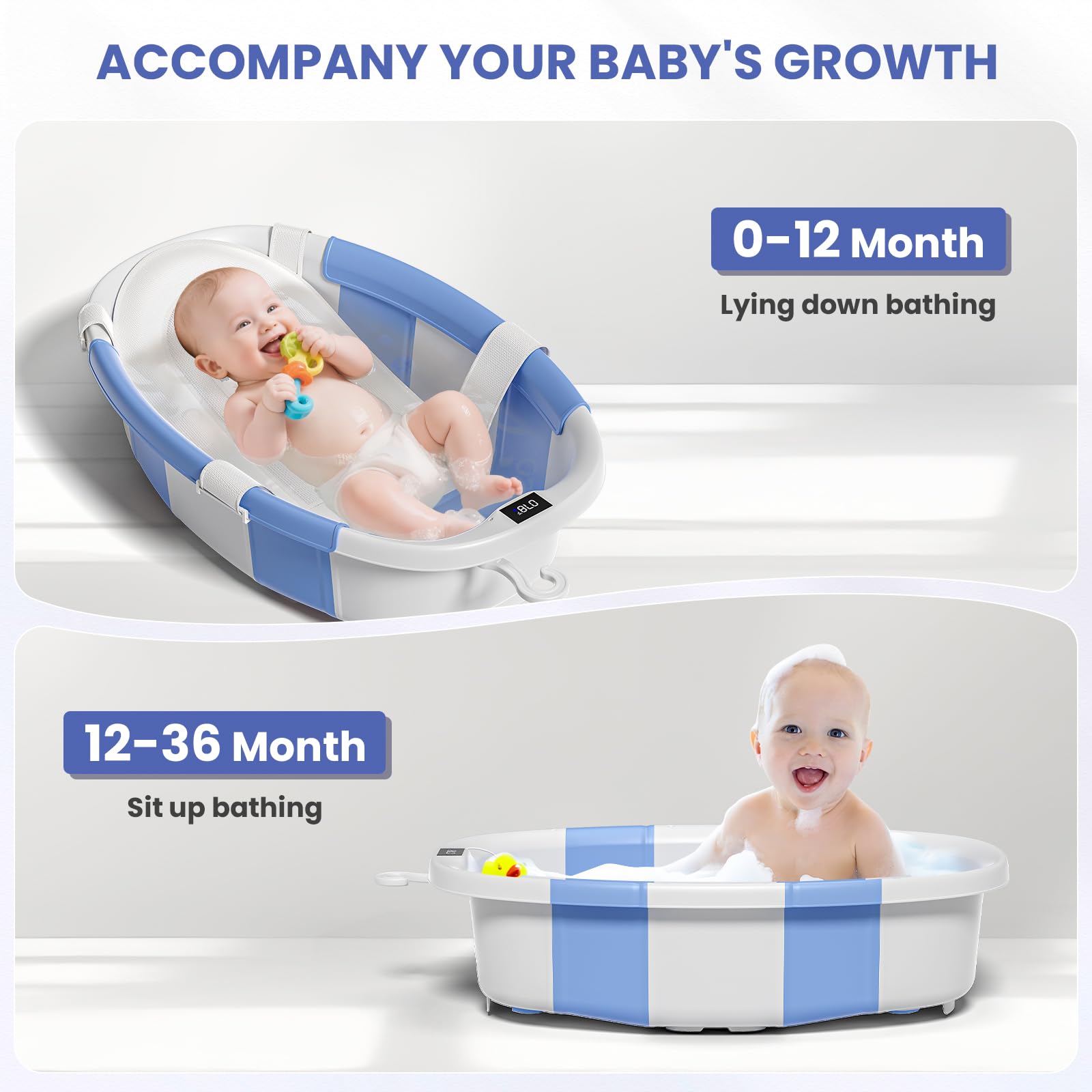 JoyYum bath-cushion-safety-belts provide secure fit and hands-free bathing.
