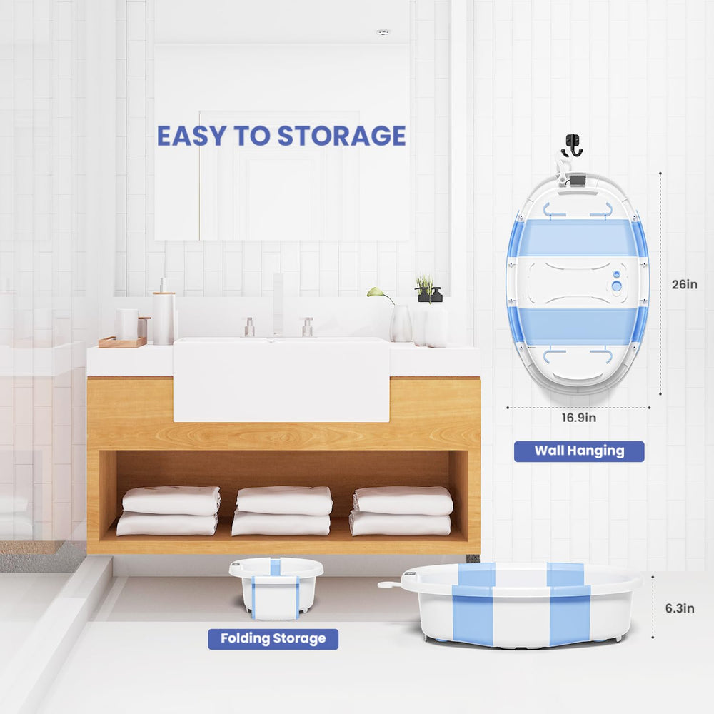 JoyYum bath-toy-organizer-mesh-bag keeps toys dry and organized between uses.