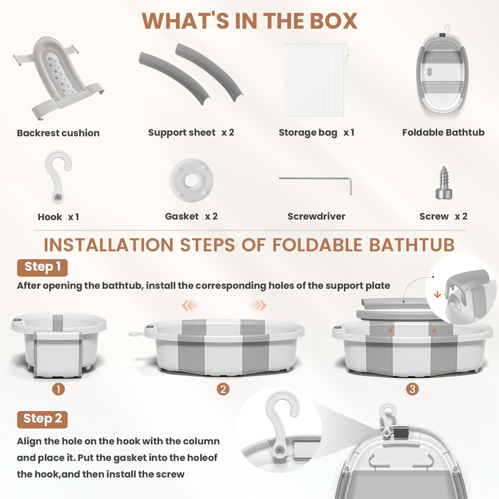 JoyYum collapsible baby bathtub easy-drain feature for quick cleanup.