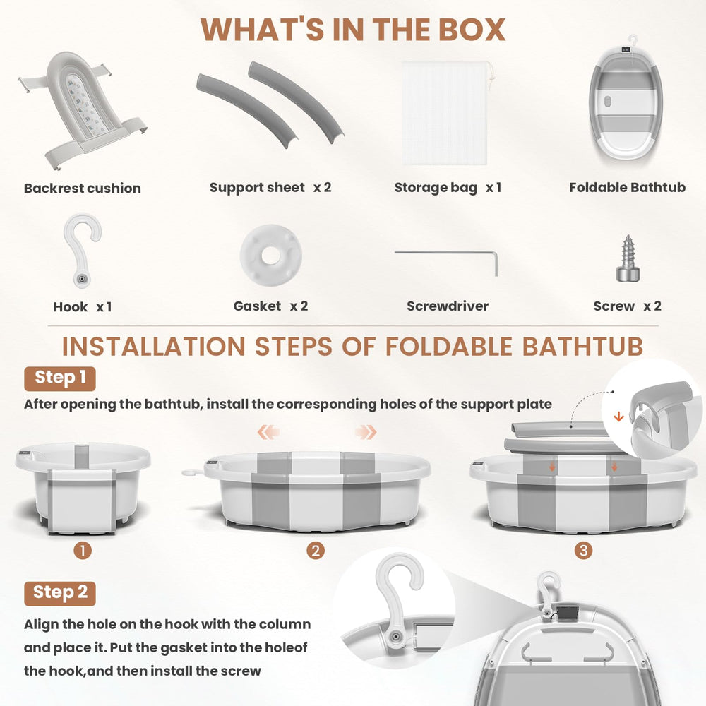 JoyYum collapsible baby bathtub easy-drain feature for quick cleanup.
