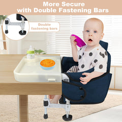 JOZZVE Hook On High Chair backrest board supports upright seating during mealtime.