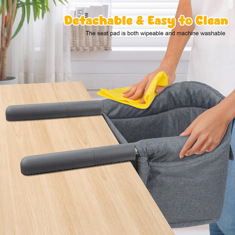 JOZZVE Hook On High Chair easy-cleaning materials simplify daily cleanup.