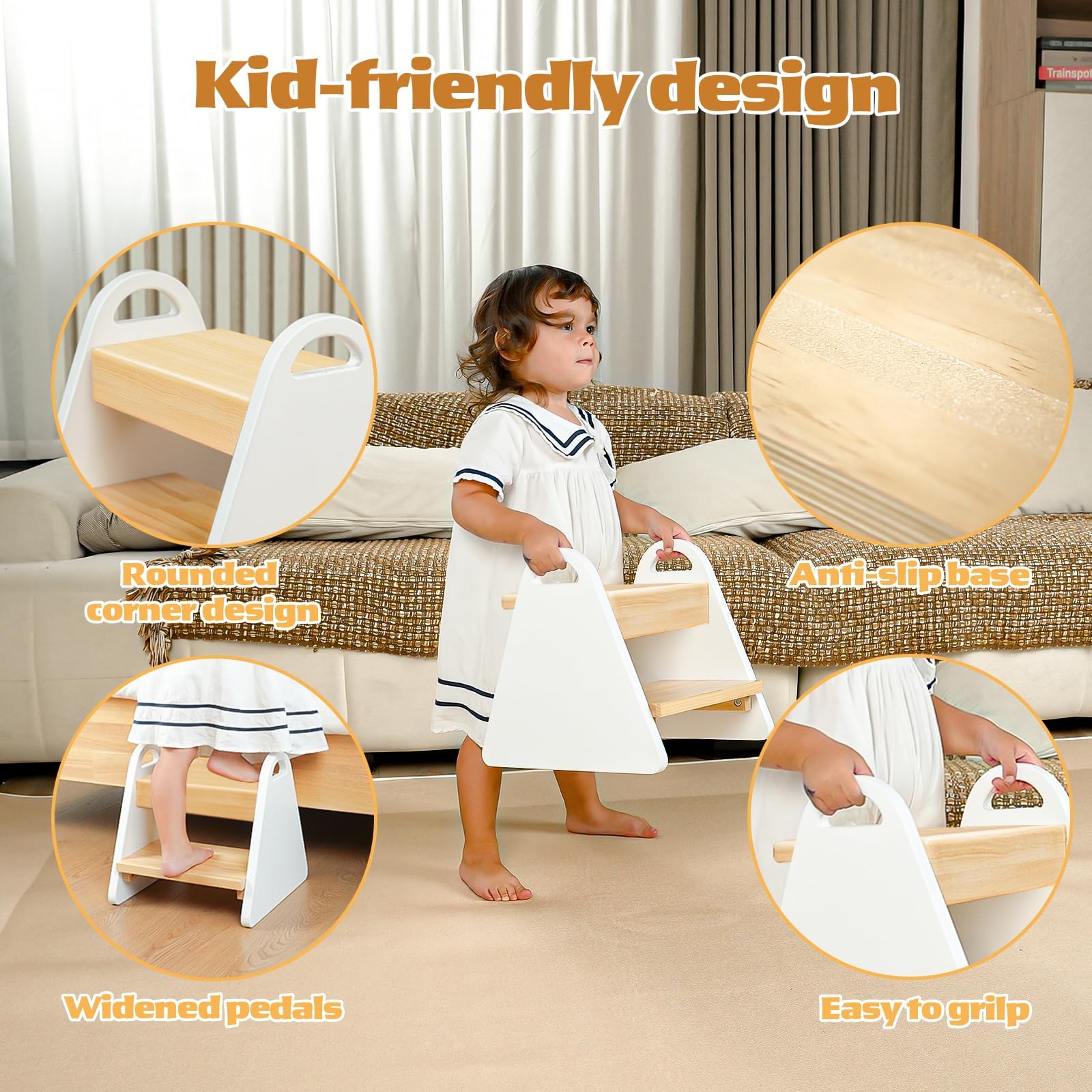 JPMKPD toddler step stool easy-assembly guides quick setup